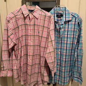 Men’s sz S long sleeve dress shirts. Ralph Lauren and Vineyard Vines. Worn once